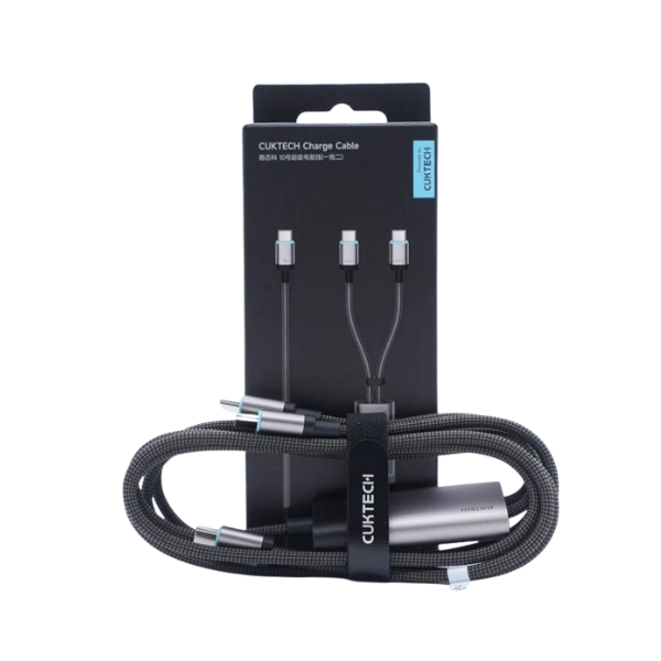 Cuktech 100W Type-C 二合一 織線充電傳輸線 C2C515【原裝行貨】