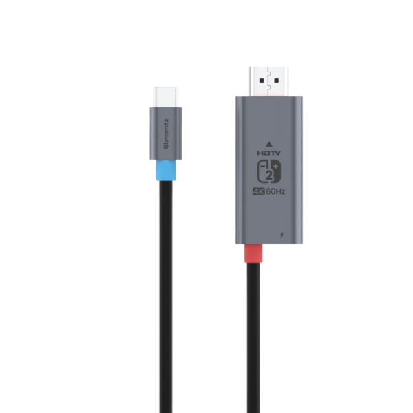 Elementz USB C To HDMI 4K@60Hz For Switch1/2 充電訊號線 HS-21【原裝行貨】