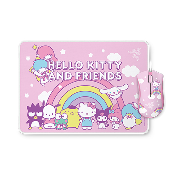 Razer DeathAdder Essential 滑鼠 +Goliathus 滑鼠墊組合包 (Hello Kitty and Friends Edition 限定版)【原裝行貨】