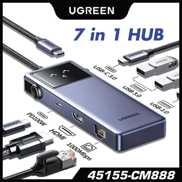uGreen UNO 7 in 1 HDMI PD 網路卡 USB 多功能集線器擴充座 #45155 【香港行貨】