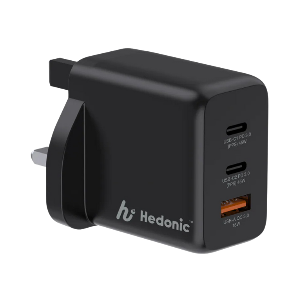 Hedonic 3 Port PD 3.0 45W GAN Pro 迷你插牆式充電器 (81063 黑/81064 白) 【原裝行貨】