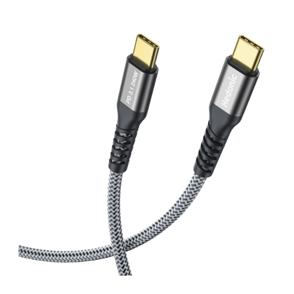 Hedonic PD 3.1 240W USB-C to USB-C 充電傳輸線 (1.2m 81065 /2m 81066)【原裝行貨】