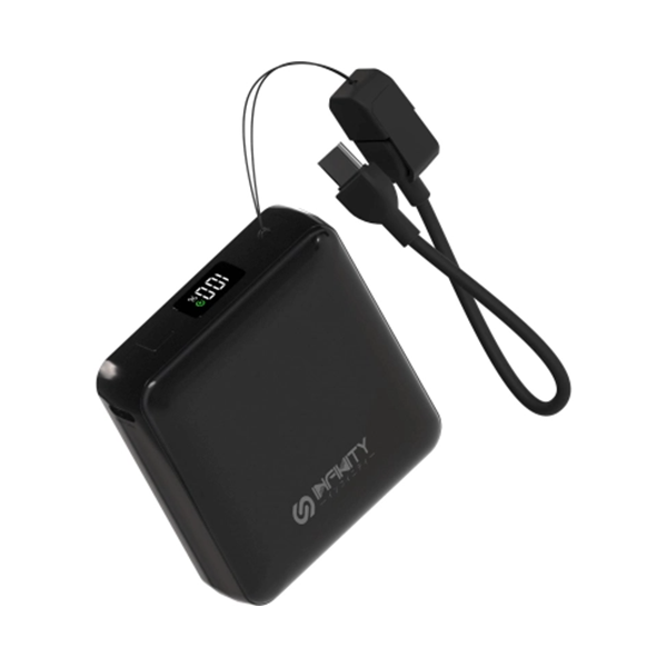 INFINITY IN-SQC10 (備CCC認證) 10000mAh 附帶線 USB-C to USB-C LED 顯示屏 移動電源【原裝行貨】
