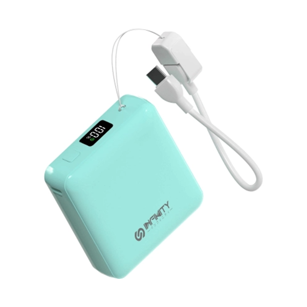 INFINITY IN-SQC10 (備CCC認證) 10000mAh 附帶線 USB-C to USB-C LED 顯示屏 移動電源【原裝行貨】