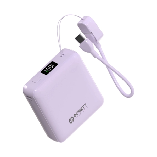 INFINITY IN-SQC10 (備CCC認證) 10000mAh 附帶線 USB-C to USB-C LED 顯示屏 移動電源【原裝行貨】
