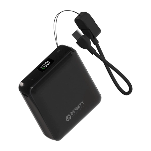 【免運費】INFINITY SQC10 10000mAh 自帶線行動電源（CCC認證）【原裝行貨】