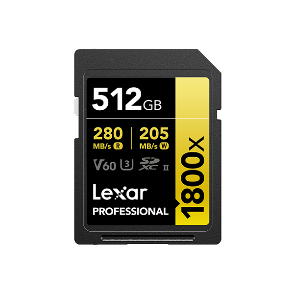 Lexar® Professional 1800x SDXC™ UHS-II Card GOLD Series【原裝行貨】