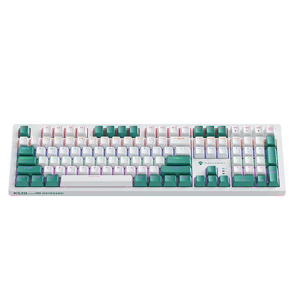 MACHENIKE K520 RGB 108鍵 機械式鍵盤 白綠 【原裝行貨】