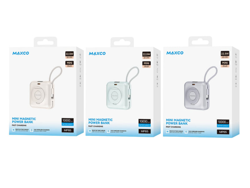 MAXCO Mini MagSafe 支架磁吸無線充電池10000mAh MP65【原裝行貨】【3C認證】