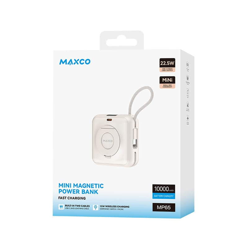 MAXCO Mini MagSafe 支架磁吸無線充電池10000mAh MP65【原裝行貨】【3C認證】