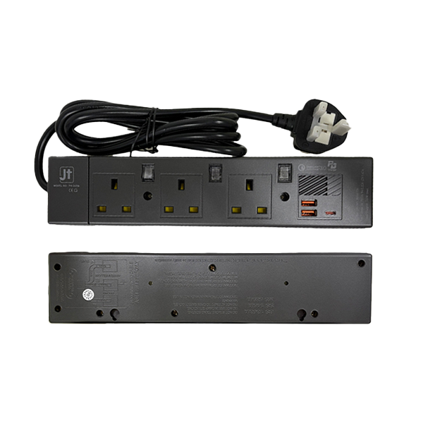 MEC x JT PS-4USB/6"MG 金屬灰色 2/3/4位獨立開關 + 2個USB插位 + 1個 Type-C ( PD20W ) 拖板【原裝行貨】