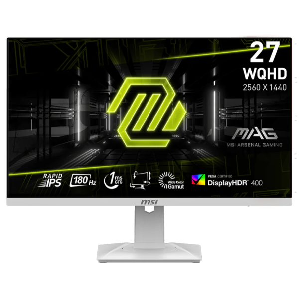 MSI MAG 274QRFW 27" 2K Rapid IPS 180Hz 電競顯示器（白色）MO-MA274QW【原裝行貨】