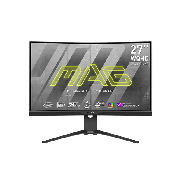 MSI Gaming curved monitor 曲面電競螢幕 MAG275CQRXF 27" 2K 240hz 1000R VA panel (MO-MG27CQX+CE-MNBC06U+LB-MON)【原裝行貨】