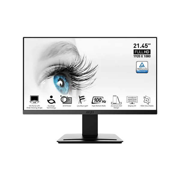 MSI PRO Series Monitor MP223 E2 電腦螢幕 21.45" VA FHD 100Hz(MO-MP223E2*1/CE-ACPC*1/LB-MON*1)【原裝行貨】