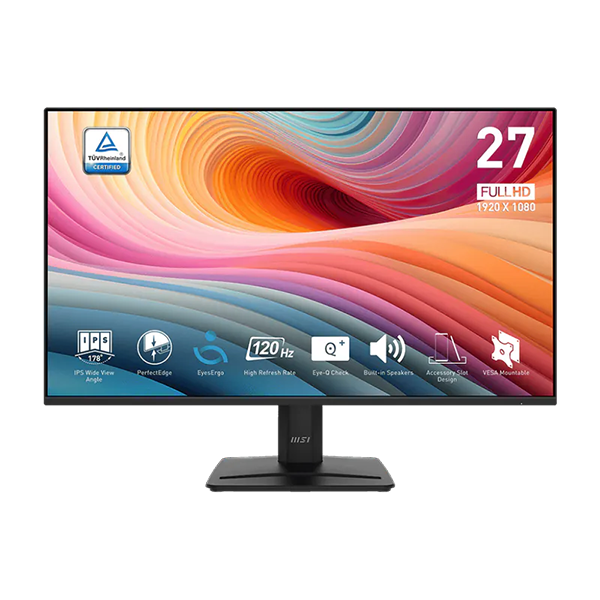 MSI PRO Series Monitor MP275/MP275W E2 黑色/白色 文書辦公電腦螢幕 27" IPS FHD 120Hz (MO-MP275EW/CE-ACPC/LB-MON)【原裝行貨】