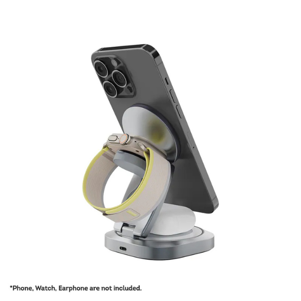 ProMini MagW5R 35W Qi2.2認證 • 磁吸三合一360°摺疊式無線充電座(連火牛)【原裝行貨】