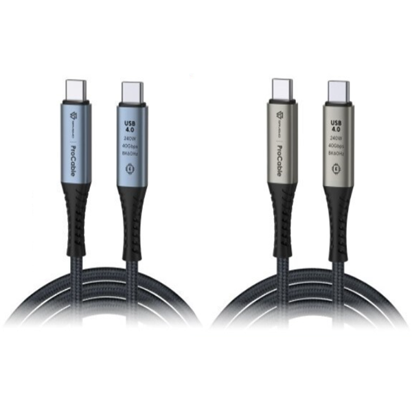 SAVEWO ProCable USB-C Coaxial 極速充電傳輸線（藍/鈦）2M【原裝行貨】