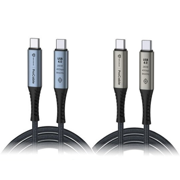 SAVEWO ProCable USB-C USB4 Thunderbolt 4 極速充電傳輸線 1m（兩色可選）【原裝行貨】