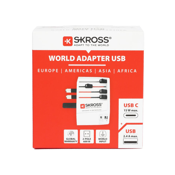 Skross World MUV USB (AC) 旅行適配器【原裝行貨】