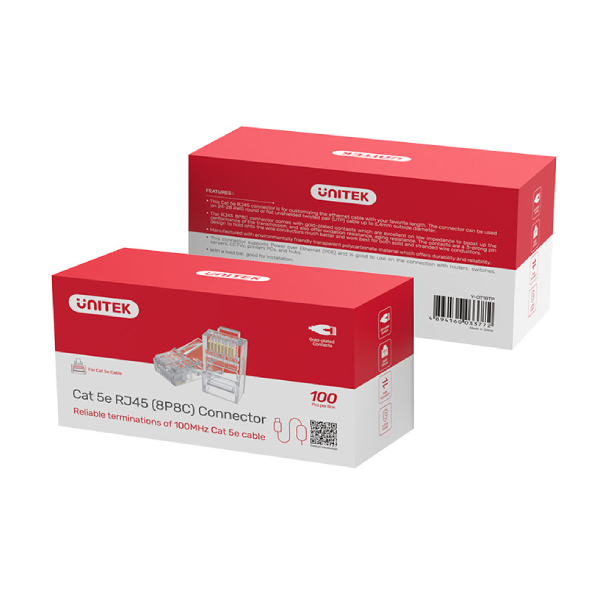 Unitek 水晶接頭 Cat6/Cat5e RJ45 (8P8C) (Y-OT18TP/Y-OT19TP)【原裝行貨】