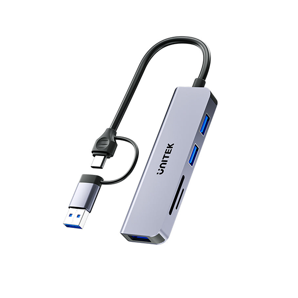 Unitek H1320AGY uHUB P5+ 5合1 USB 5Gbps Hub (帶雙讀卡器)【原裝行貨】