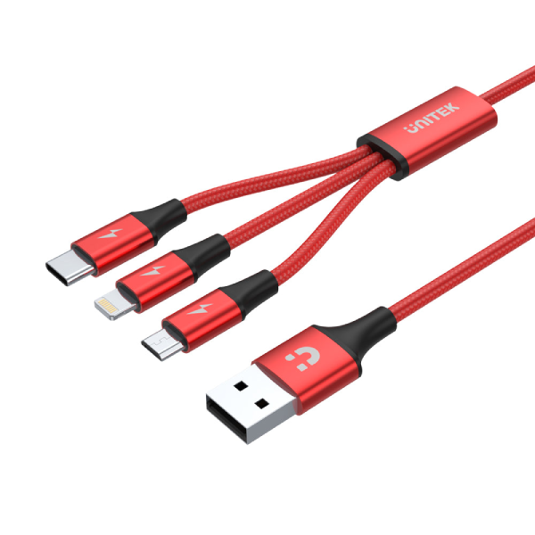 Unitek 3 合 1 USB-A 轉 USB-C / Micro USB / Lightning 通用充電線【原裝行貨】