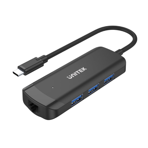 Unitek uHUB Q4+ 4 合 1 USB-C Hub (帶乙太網接口和外接電源口) (H1110A)【原裝行貨】