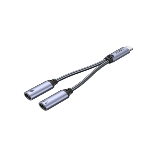 Unitek USB-C 2 合 1 立體聲音訊及USB-PD充電分配器 M206A【原裝行貨】
