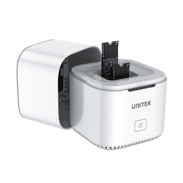 Unitek SyncStation Marshmallow M.2 NVMe 雙槽 USB-C 硬盤座 (具離線複製功能) (S1207A)【原裝行貨】