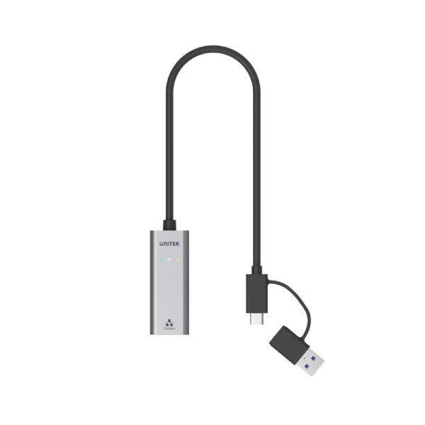 Unitek 二合一 USB-C/ USB-A 轉 2.5G 乙太網轉接器 U1313C【原裝行貨】
