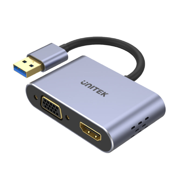 Unitek USB 3.0 轉 HDMI 及 VGA 轉接器 V1304A【原裝行貨】