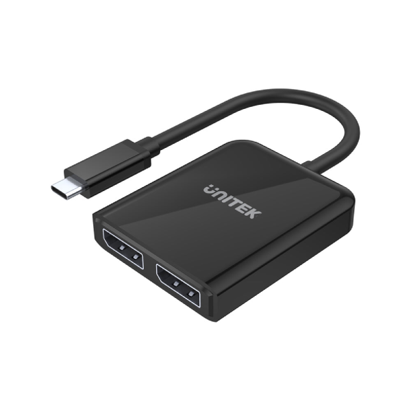 Unitek 8K USB-C 轉雙 DisplayPort 轉接器 (MST 多螢幕獨立擴展) V1407A【原裝行貨】