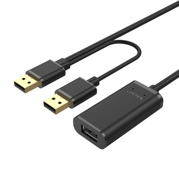 Unitek USB 2.0 主動式延長線 (配備充電接頭) 5/10/20M Y-277/Y-278/Y-279【原裝行貨】