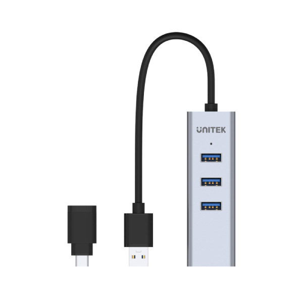 Unitek 4 合 1 USB 3.0 Hub (配有 USB-C 轉換器) (Y-3083B) 【原裝行貨】