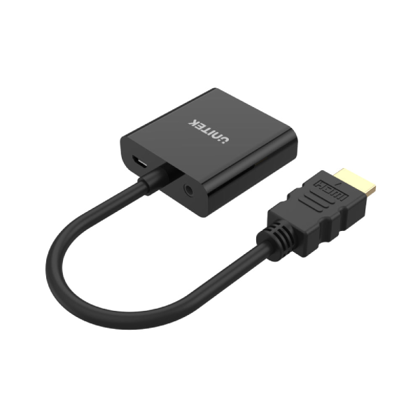 Unitek HDMI 轉 VGA 轉接器 (配備 3.5mm 音訊接口) Y-6333【原裝行貨】