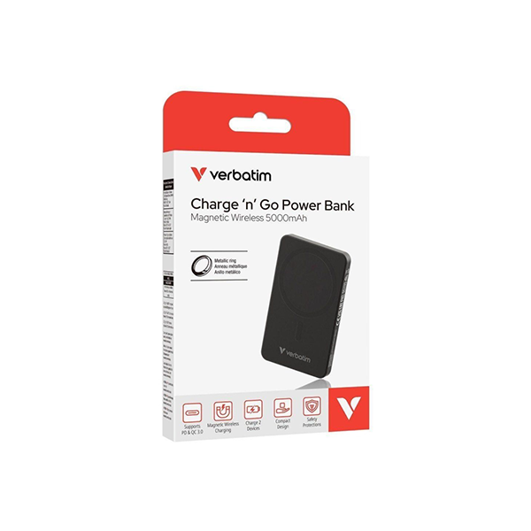 Verbatim Charge 'n' Go Power Bank Magnetic Wireless 5000mAh Basic 磁吸無線流動充電池