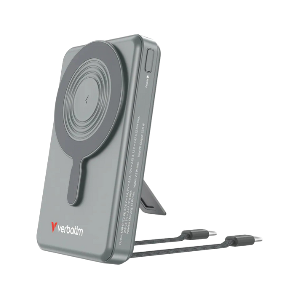 Verbatim 五合一 Charge 'n' Go 10000 磁吸無線行動電源 (32272 Grey/32273 White) 【原裝行貨】