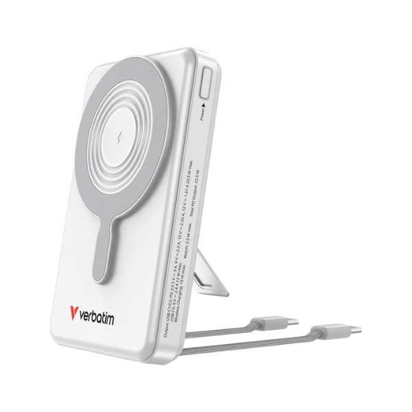Verbatim 五合一 Charge 'n' Go 10000 磁吸無線行動電源 (32272 Grey/32273 White) 【原裝行貨】