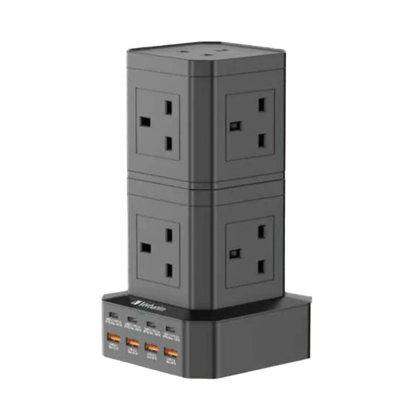 VERBATIM POWER STRIP 8口塔式拖板 8 AC + 8 USB PORTS 100W VERTICAL【原裝行貨】