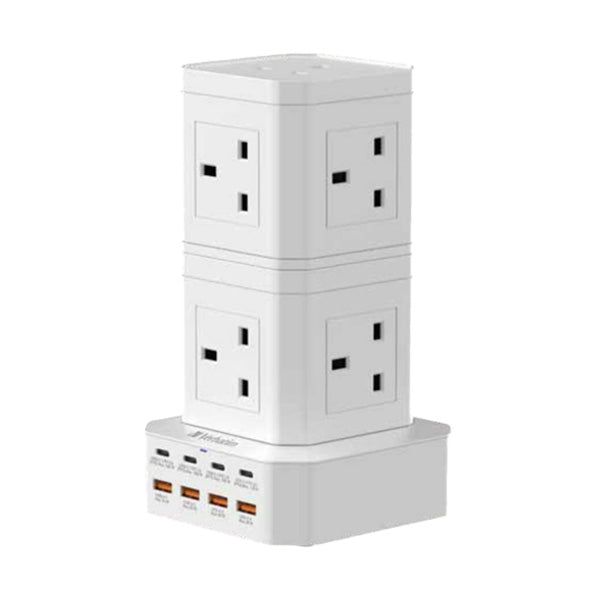 VERBATIM POWER STRIP 8口塔式拖板 8 AC + 8 USB PORTS 100W VERTICAL【原裝行貨】