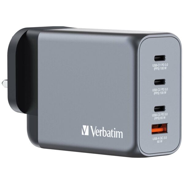 Verbatim 4Ports 200W GaN 壁式充電器 32210【原裝行貨】