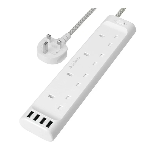 Verbatim 4 AC Outlets & 4 USB-A Ports 拖板 (66685, 66686, 66687, 66688)【原裝行貨】