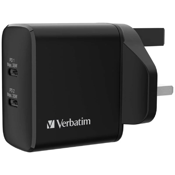 Verbatim 2 Port 35W PD 3.0 GaN 充電器 (66881)【原裝行貨】