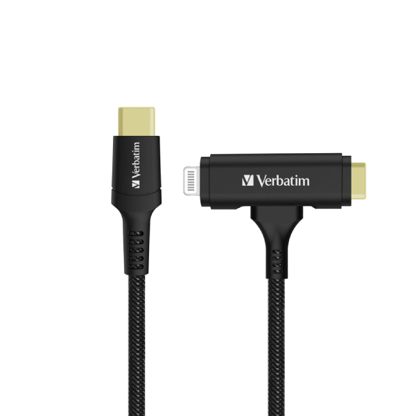 Verbatim USB-C & Lightning 2合1充電傳輸線 120cm (66974)【原裝行貨】