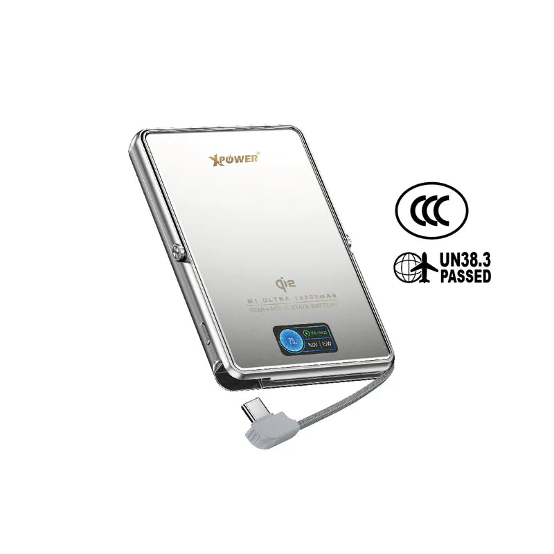 XPower M1 Ultra半固態3C版TFT 彩屏顯示 QI2 Magcharge 10000mAh磁吸行動電源【原裝行貨】【3C認證】