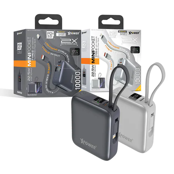 XPower MINI POCKET Type-C 數顯10000mAh PD+PPS迷你移動電源 RA61【原裝行貨】