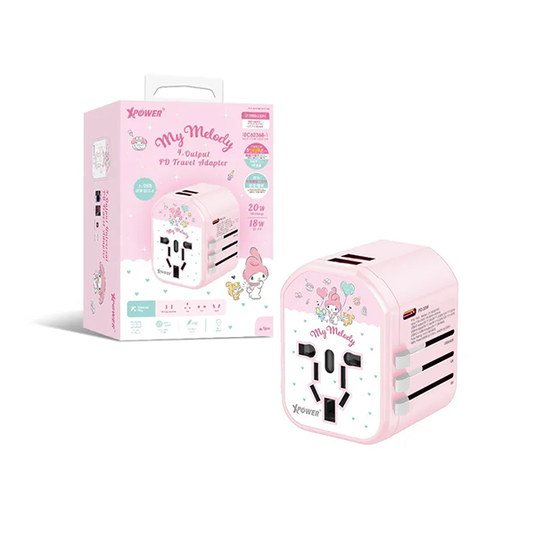 XPower x Sanrio My Melody TA3 20W TYPE-C快充旅行充電轉插