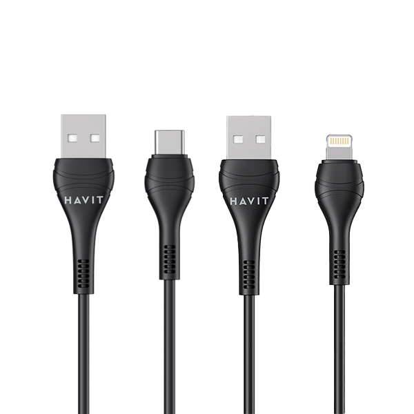 Havit USB-A to Typ-C/Lightning 1M Charging Cable 數據充電線【原裝行貨】