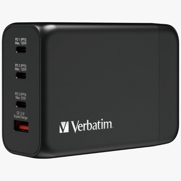 Verbatim 4 Port GAN PD3.0 200W 3 PD & 1 QC3.0 USB充電器 (66704)【香港行貨】