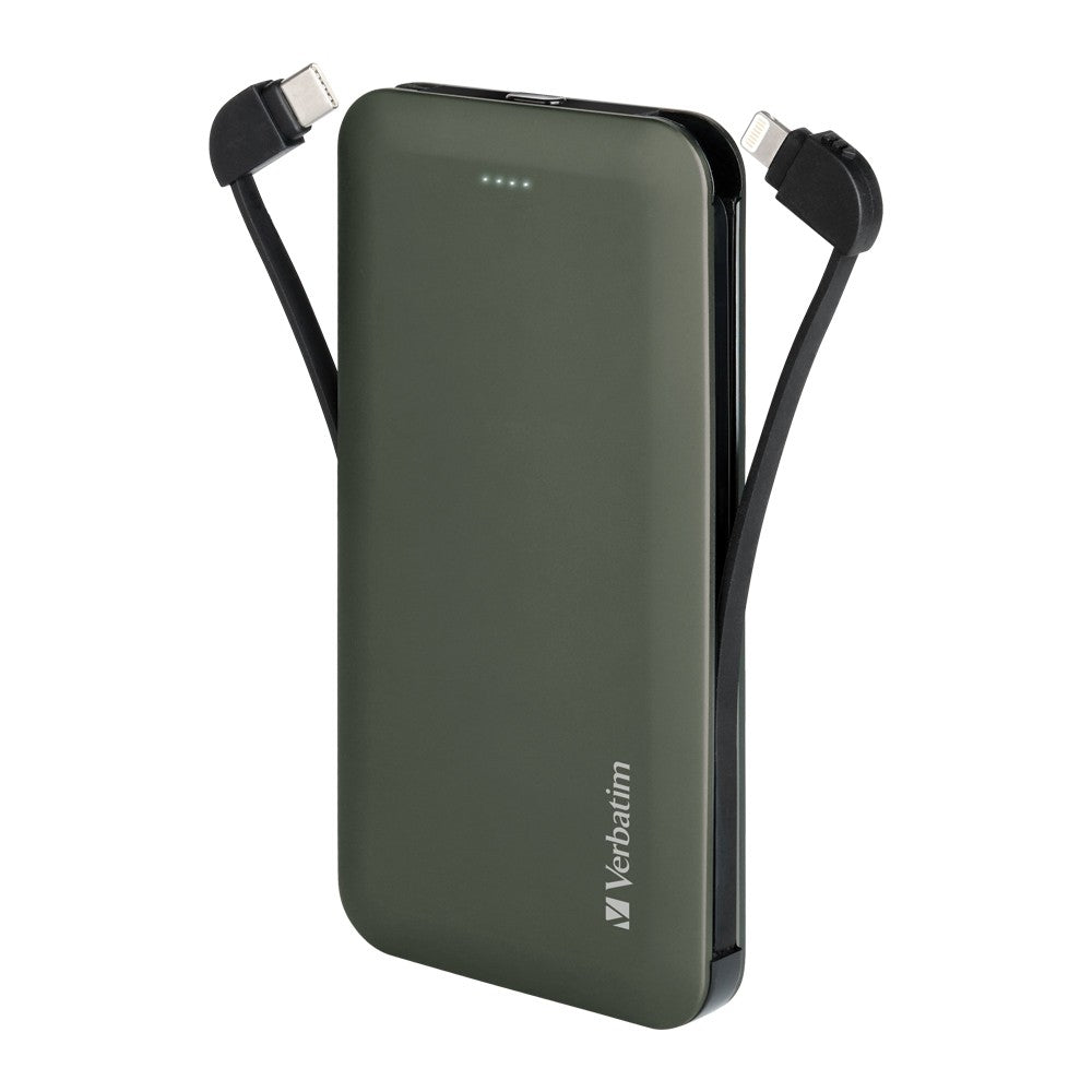 Verbatim 10000mAh PD & QC 3.0 流動充電池 (連嵌入式充電線) - Five 1 Store